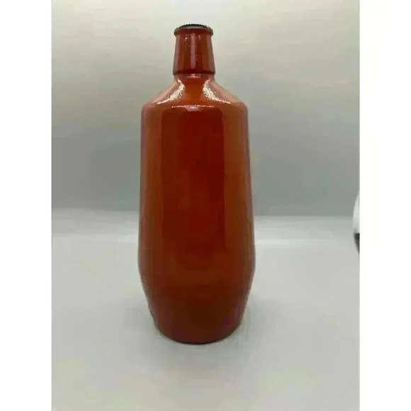 VTG 1980 JM Da Fonseca Azeitao Portugal Rust Brown Painted Glass 9" Wine Bottle - Picture 2 of 11